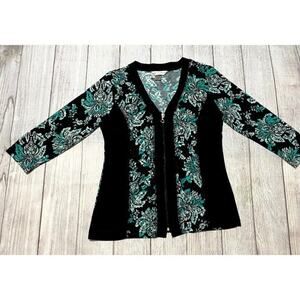 Christopher Banks Twin Long Sleeve and Tank 2pc Black and Turquoise Small